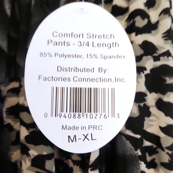 Floral and Leopard Print Harem Parachute Capris 3/4 Length - Picture 3 of 11